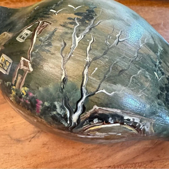 Vintage Handpainted Wooden Mallard Duck Signed M. DesRosiers - Picture 7 of 17